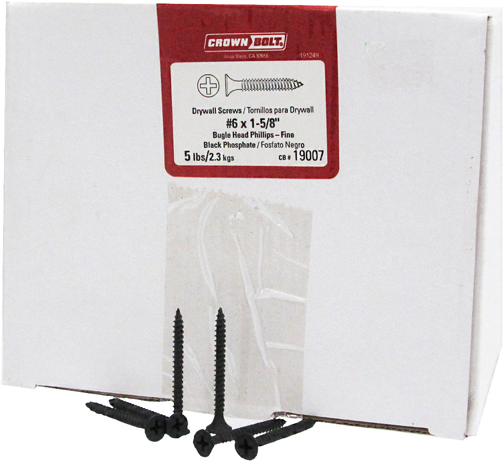 Crown Bolt 6 x 15/8" Bugle Head Phillips Drywall Screws