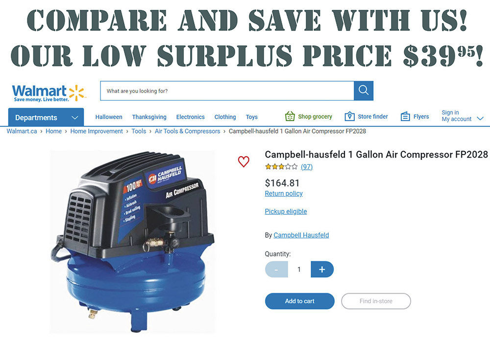 Campbell Hausfeld Portable 1 Gallon Air Compressors Air Compressors
