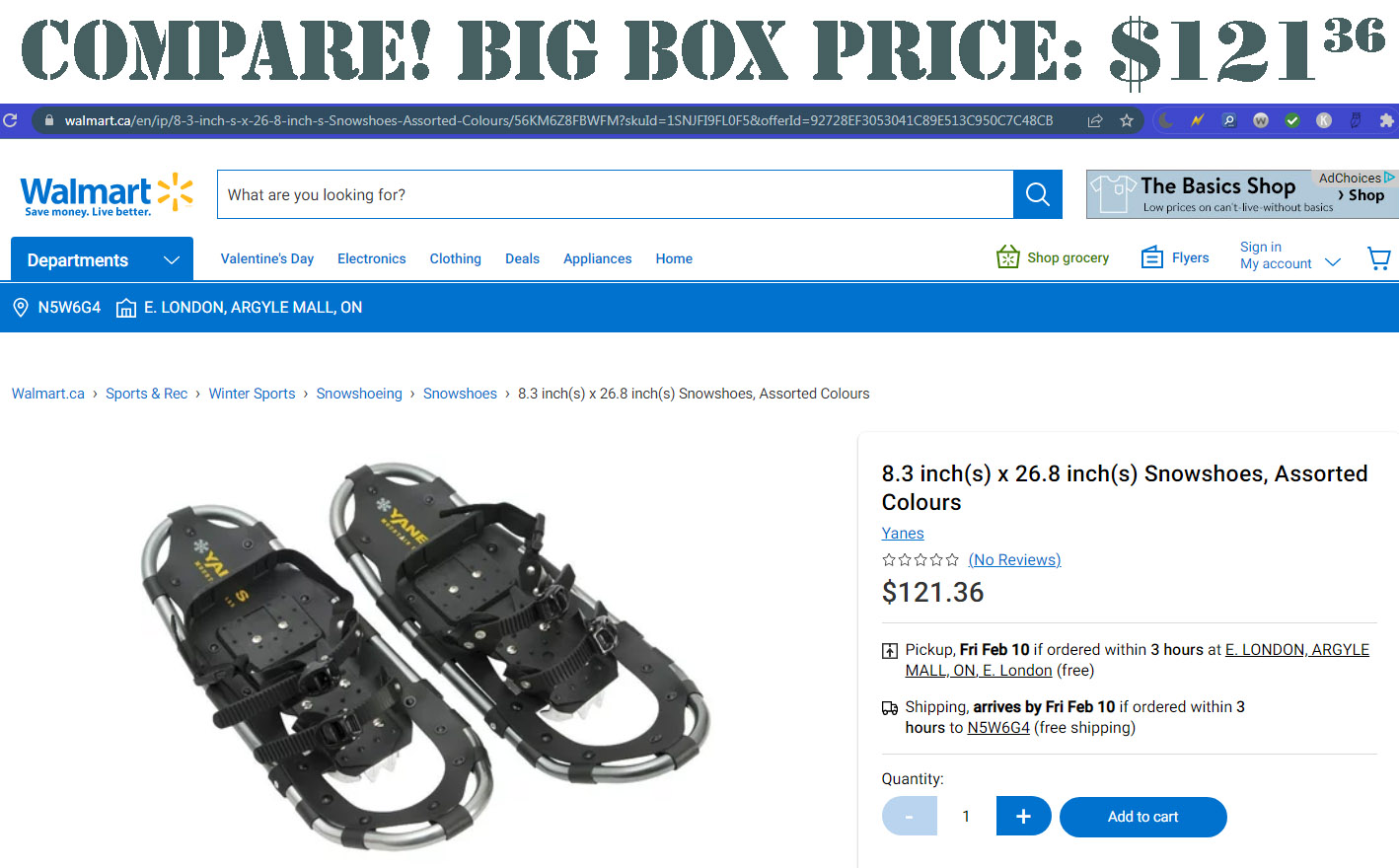 Mountain Pass 86 Aluminum Snowshoes 250 Pound Capacity Winter