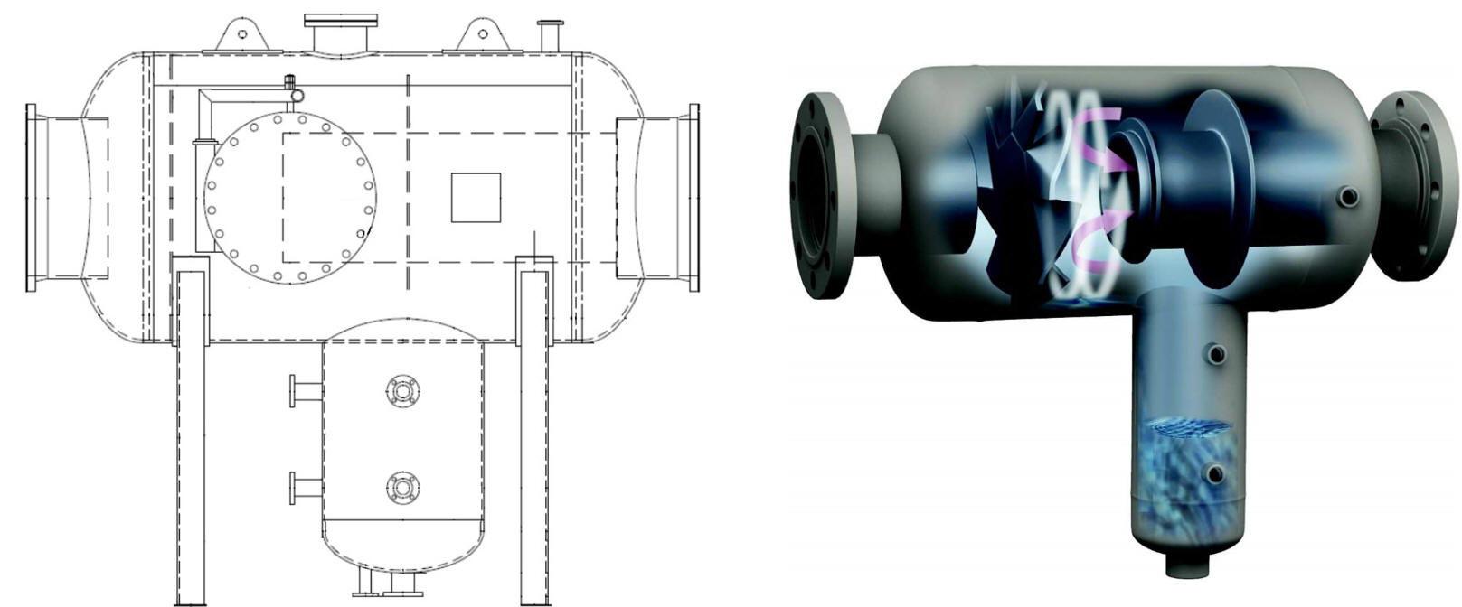Comparison of knockout drums and centrifugal gasliquid separators