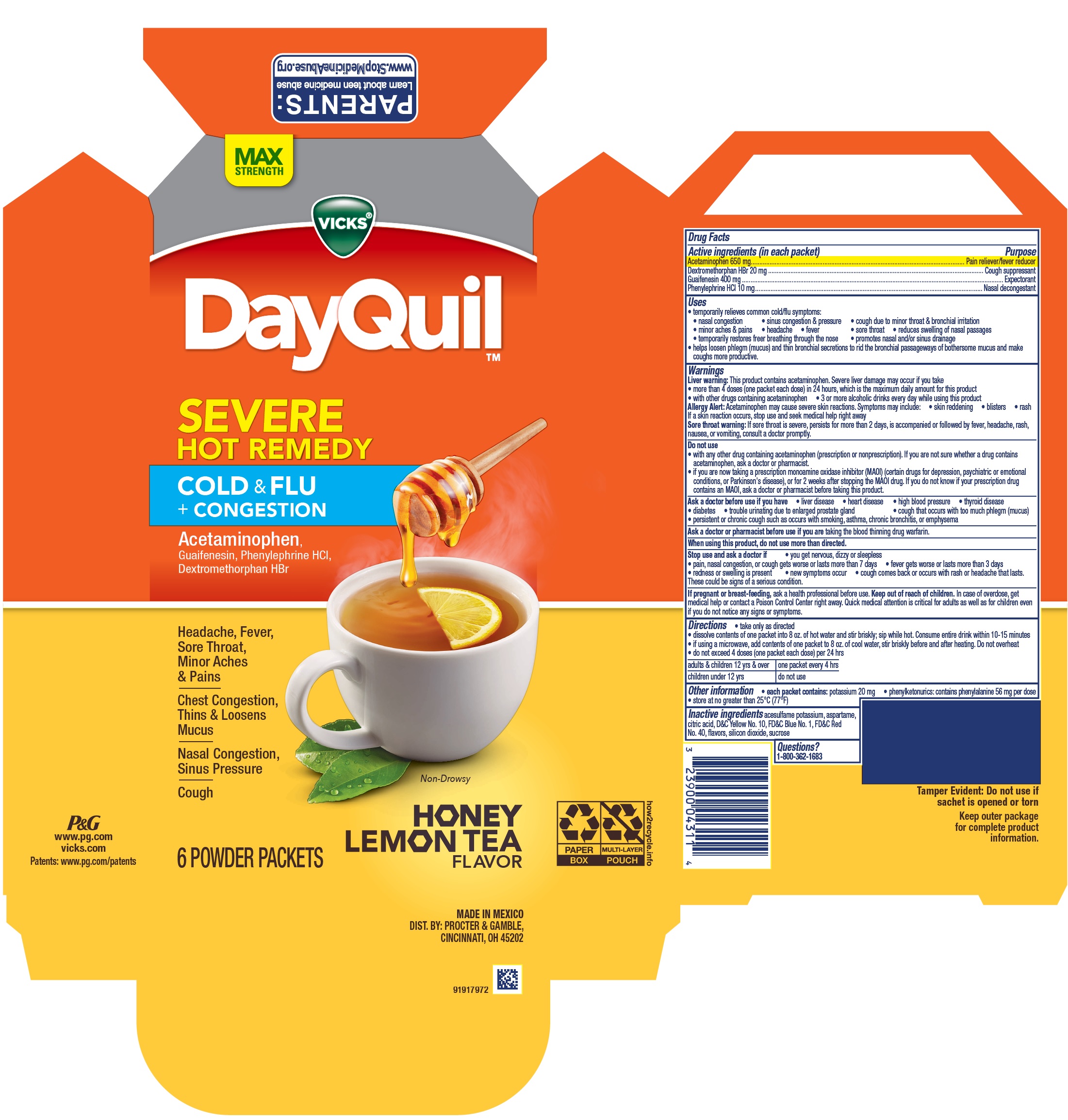 Vicks® DayQuil™ SEVERE HOT REMEDY COLD &amp; FLU PLUS CONGESTION