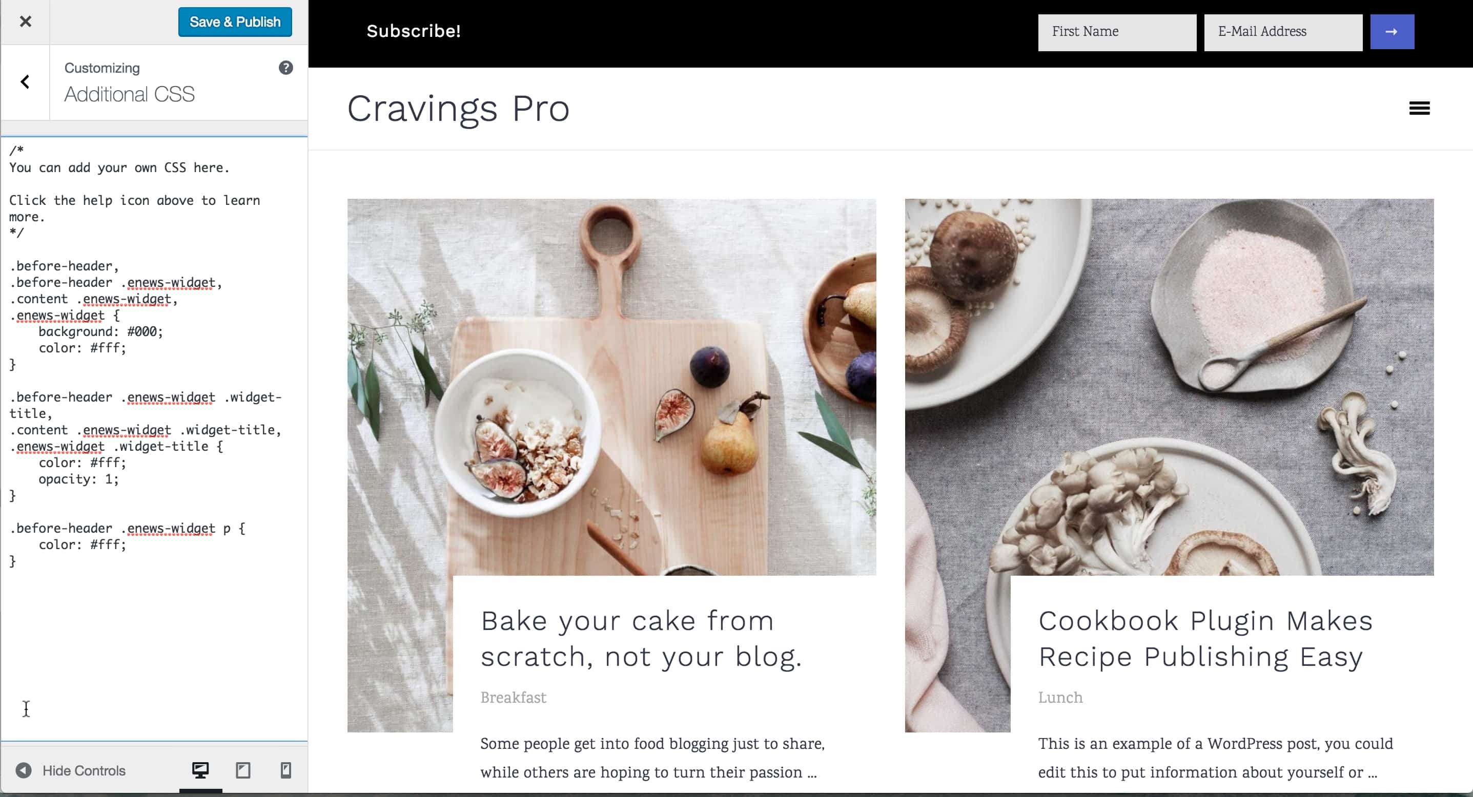 How to Change the Background Color of the Genesis eNews Widgets Feast