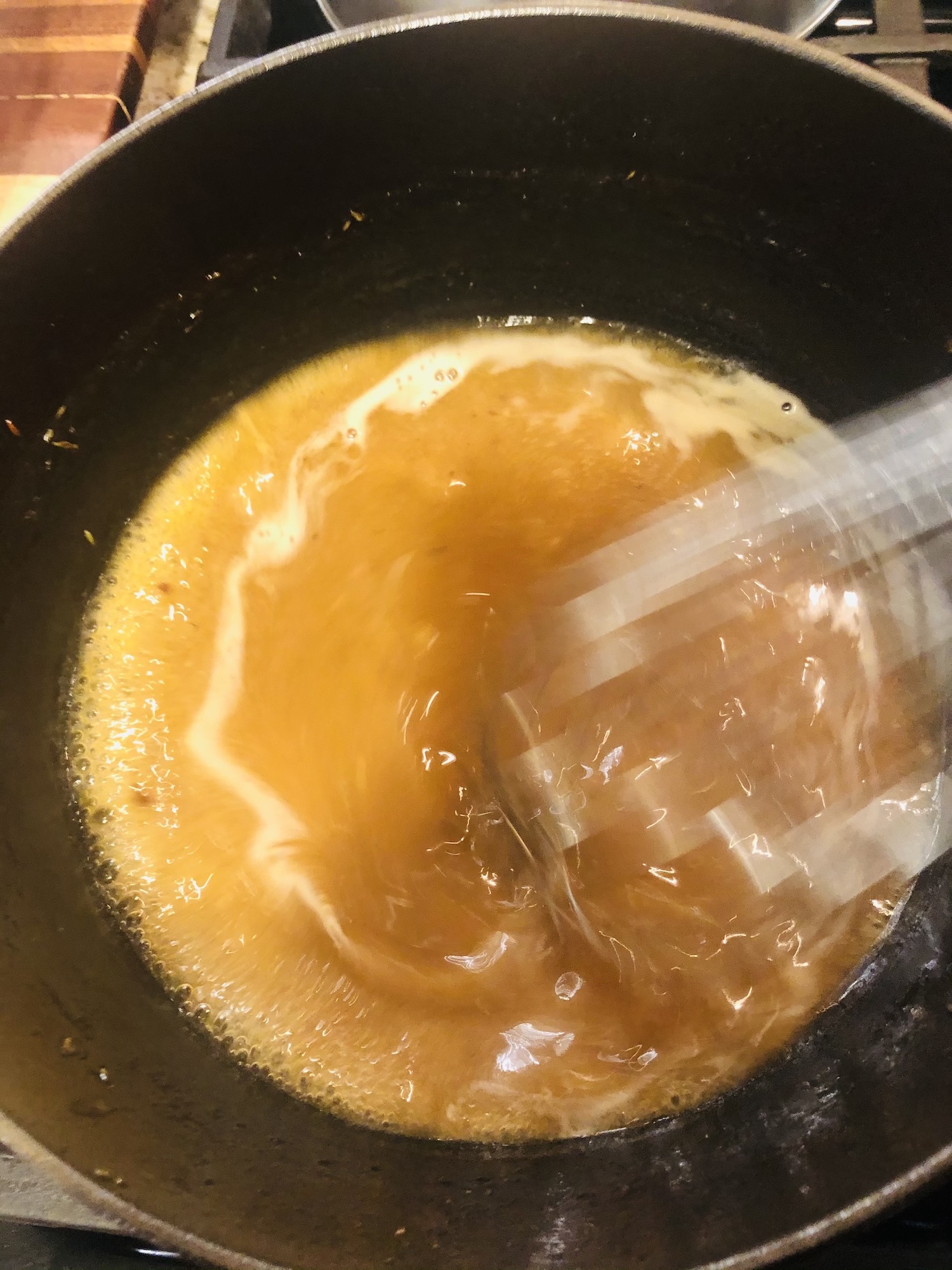 Thickening gravy for Polish-style ribs
