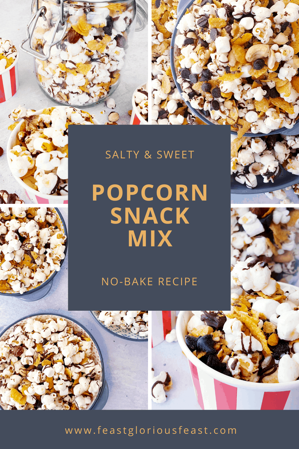 Popcorn Snack Mix (NoBake Recipe) Feast Glorious Feast