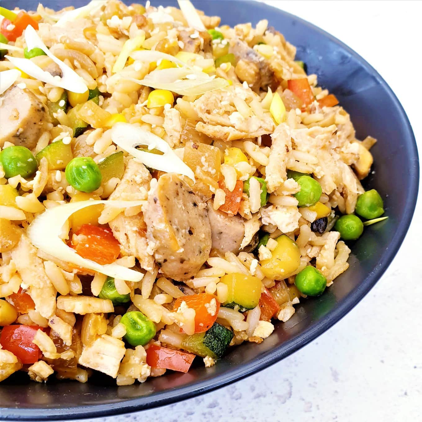 Leftover Turkey Fried Rice with Pigs in Blankets Feast Glorious Feast