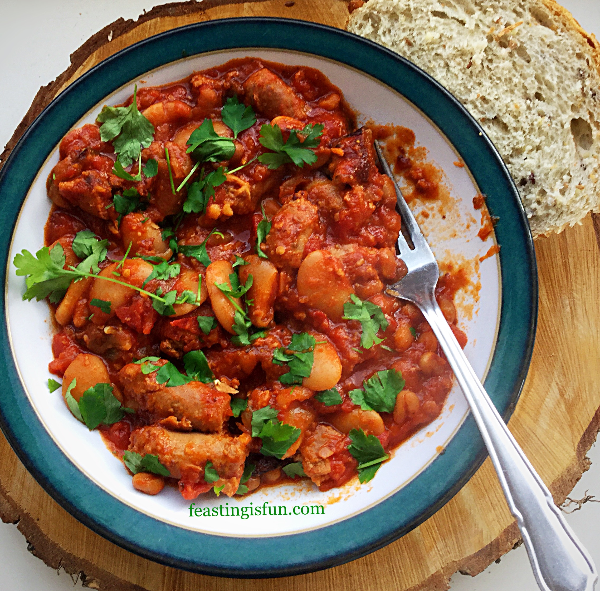 Spicy Sausage Bean Casserole Feasting Is Fun