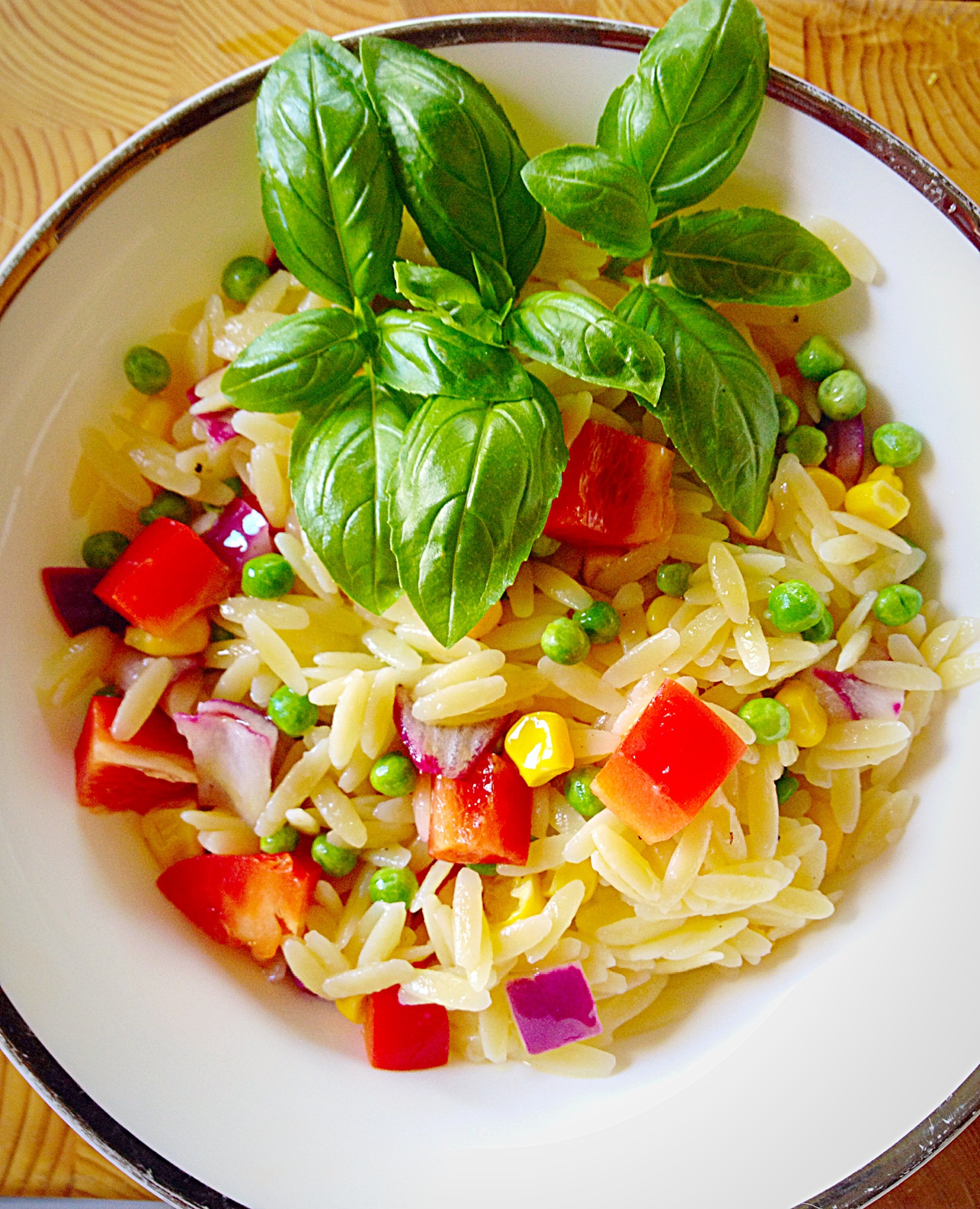 Lemon Garlic Vegetable Orzo Feasting Is Fun