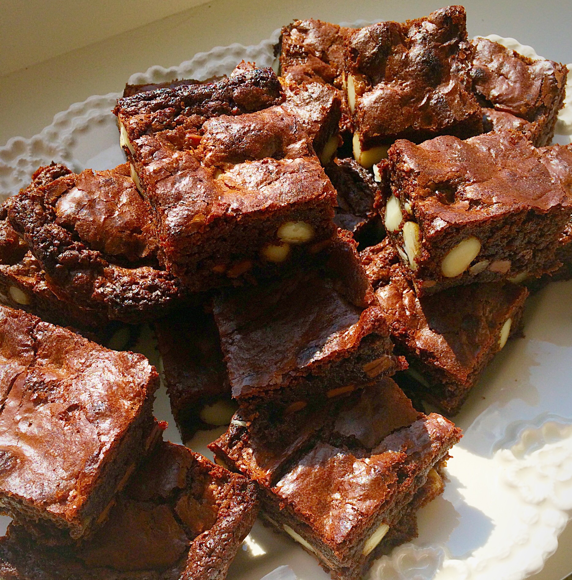 Chocolate Macadamia Nut Brownies Feasting Is Fun