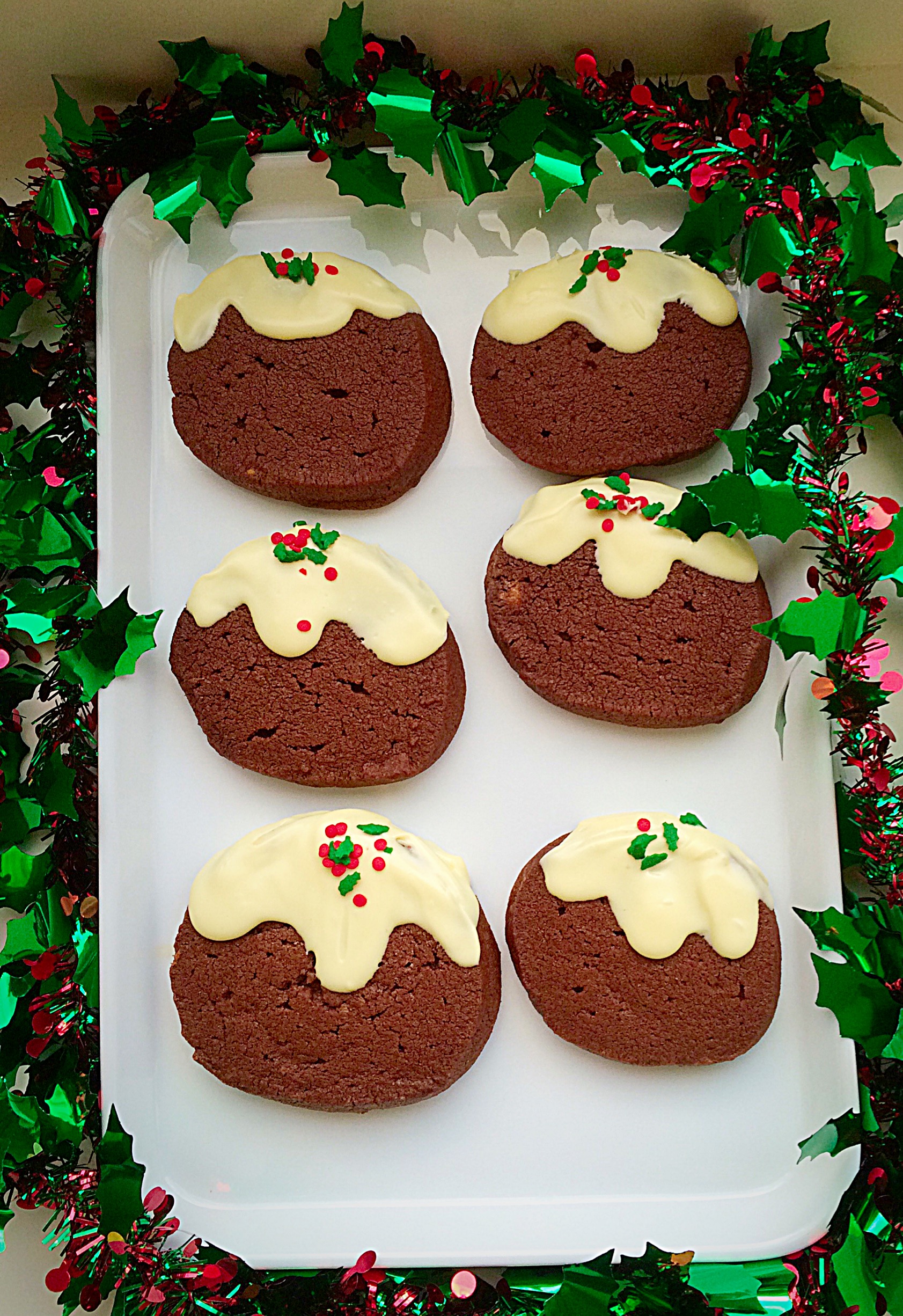 Chocolate Christmas Pudding Cookies Feasting Is Fun