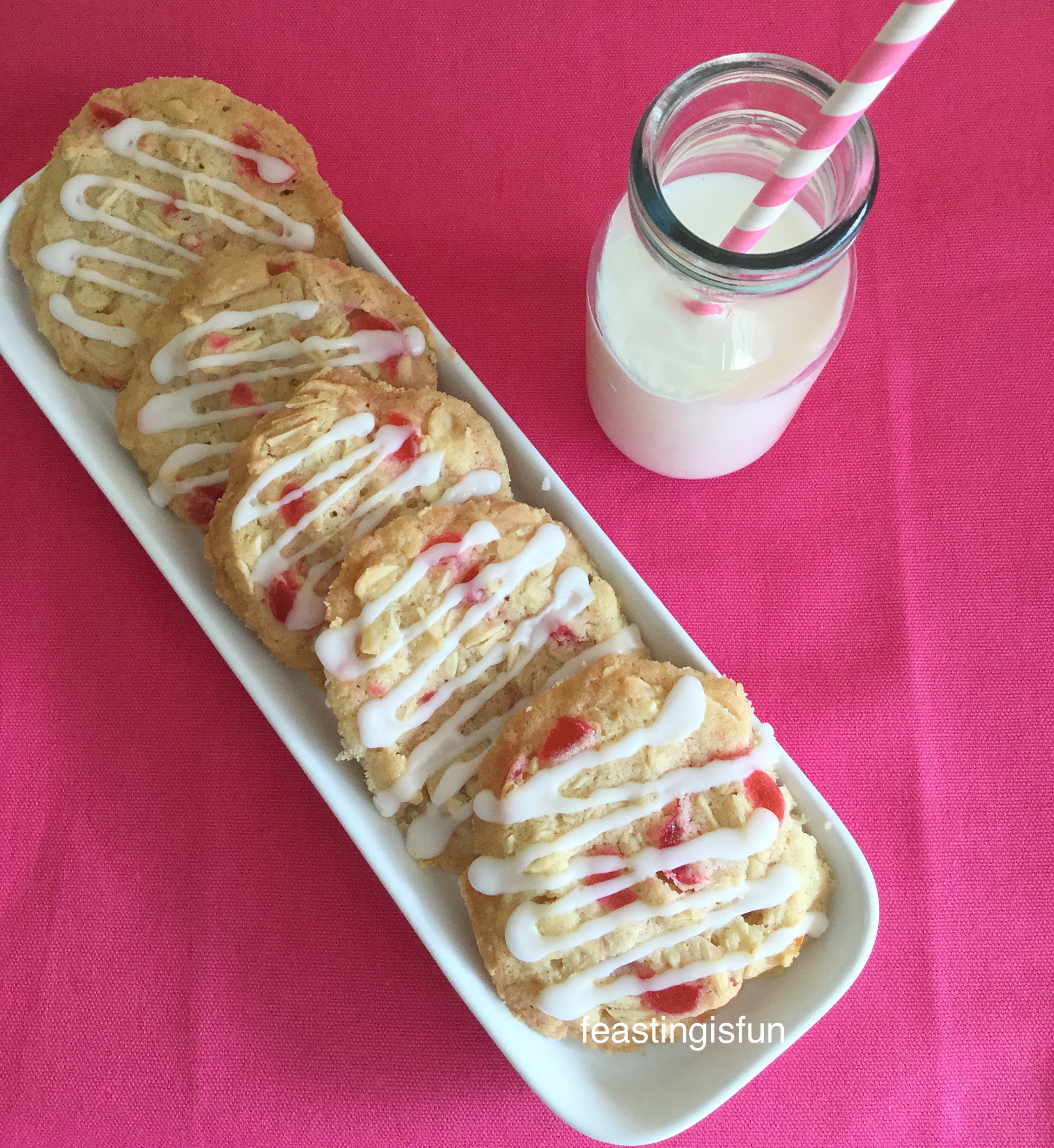 Cherry Bakewell Cookies Feasting Is Fun
