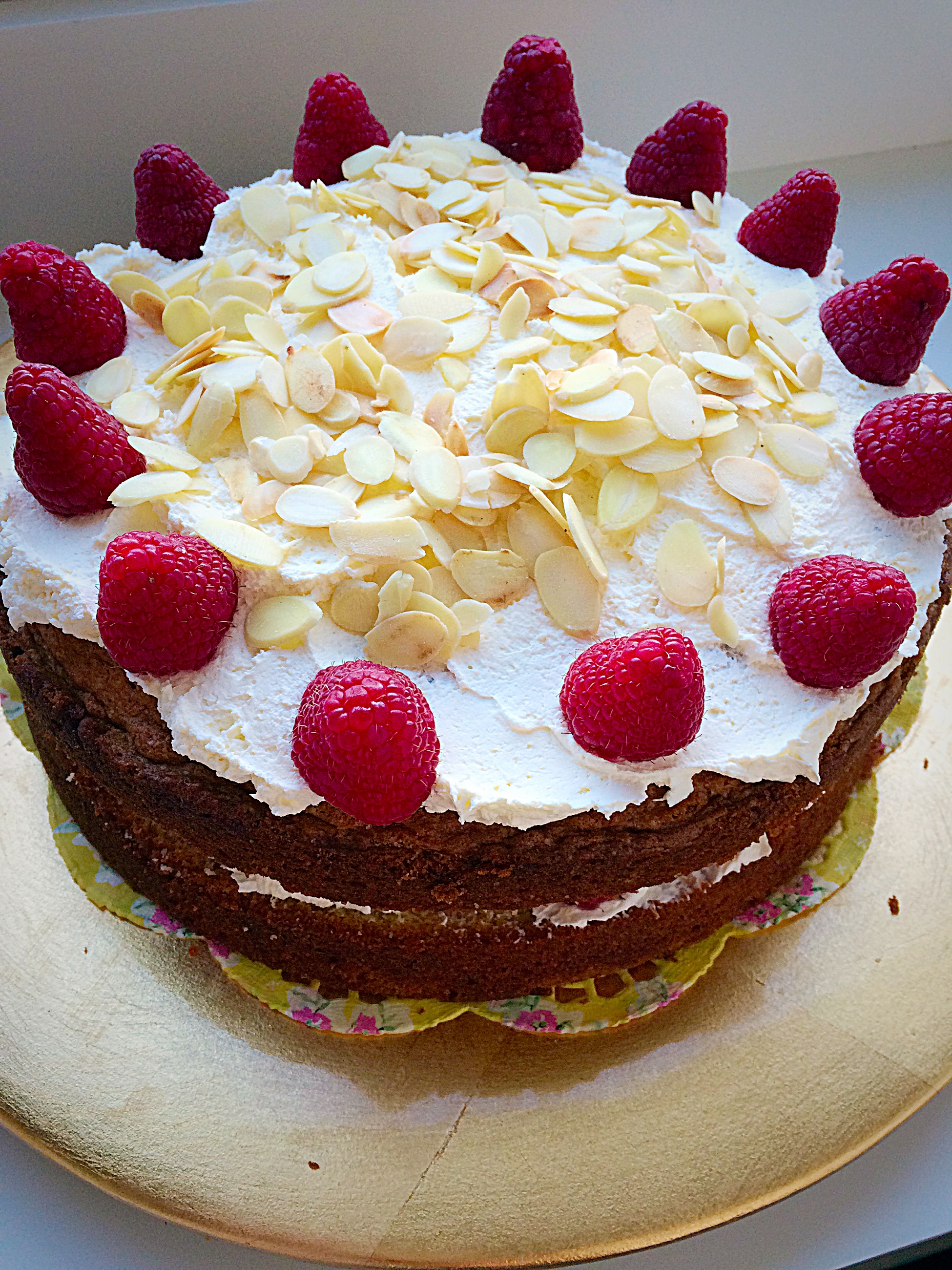 Raspberry Almond Cream Cake Feasting Is Fun