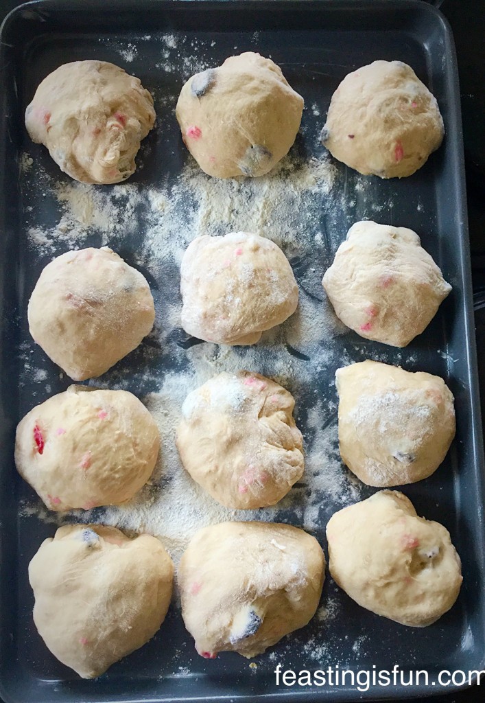 Cherry Bakewell Hot Cross Buns Feasting Is Fun