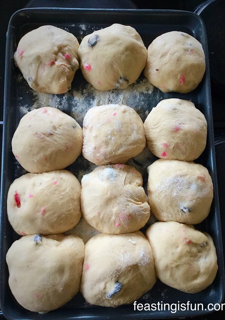 Cherry Bakewell Hot Cross Buns Feasting Is Fun