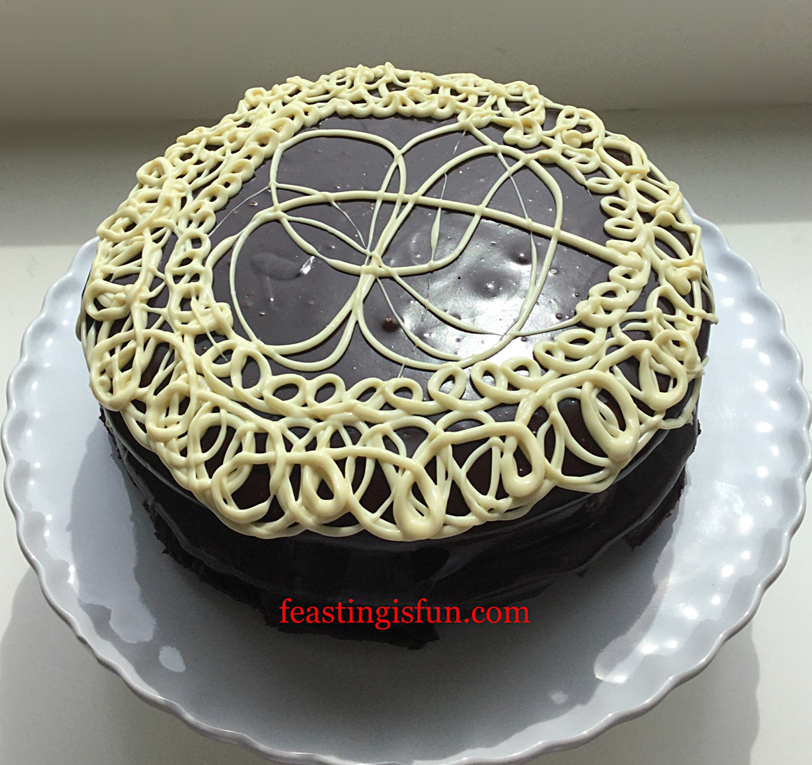 White Chocolate Swirl Fudge Cake Feasting Is Fun