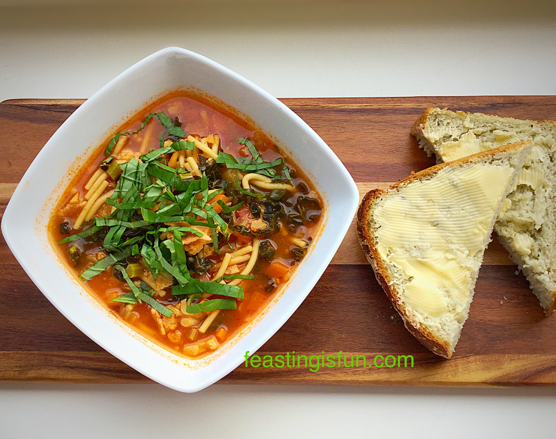 Hearty Minestrone Soup. Feasting Is Fun