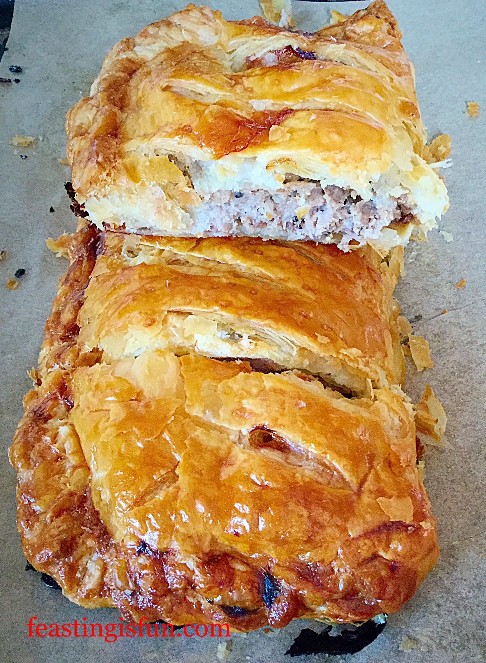 Red Onion Sausage Plait Feasting Is Fun