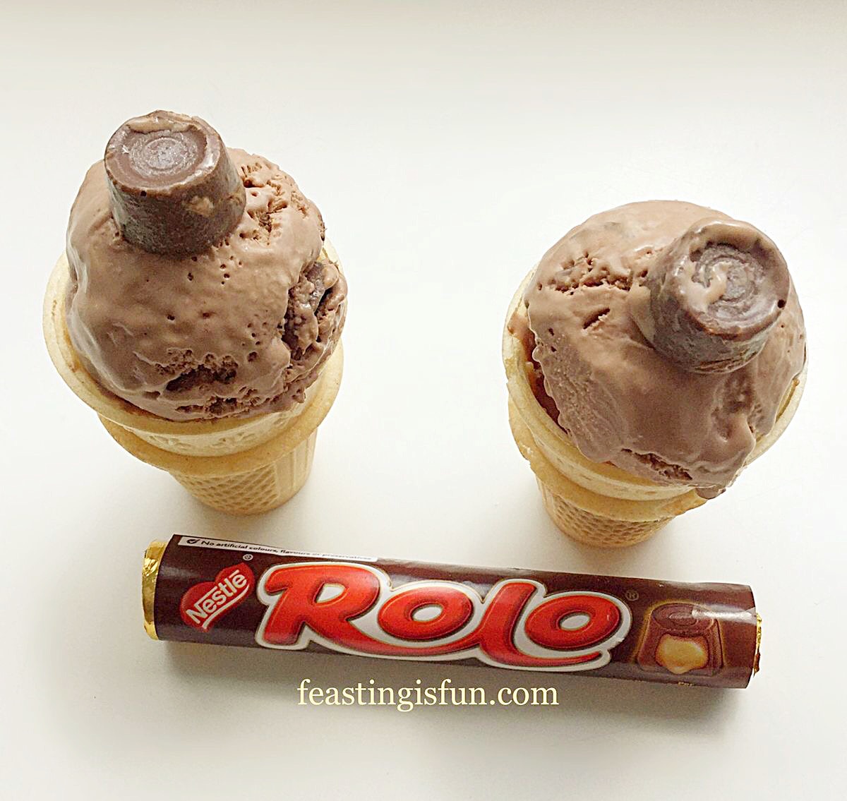 Chocolate Rolo Ice Cream Feasting Is Fun