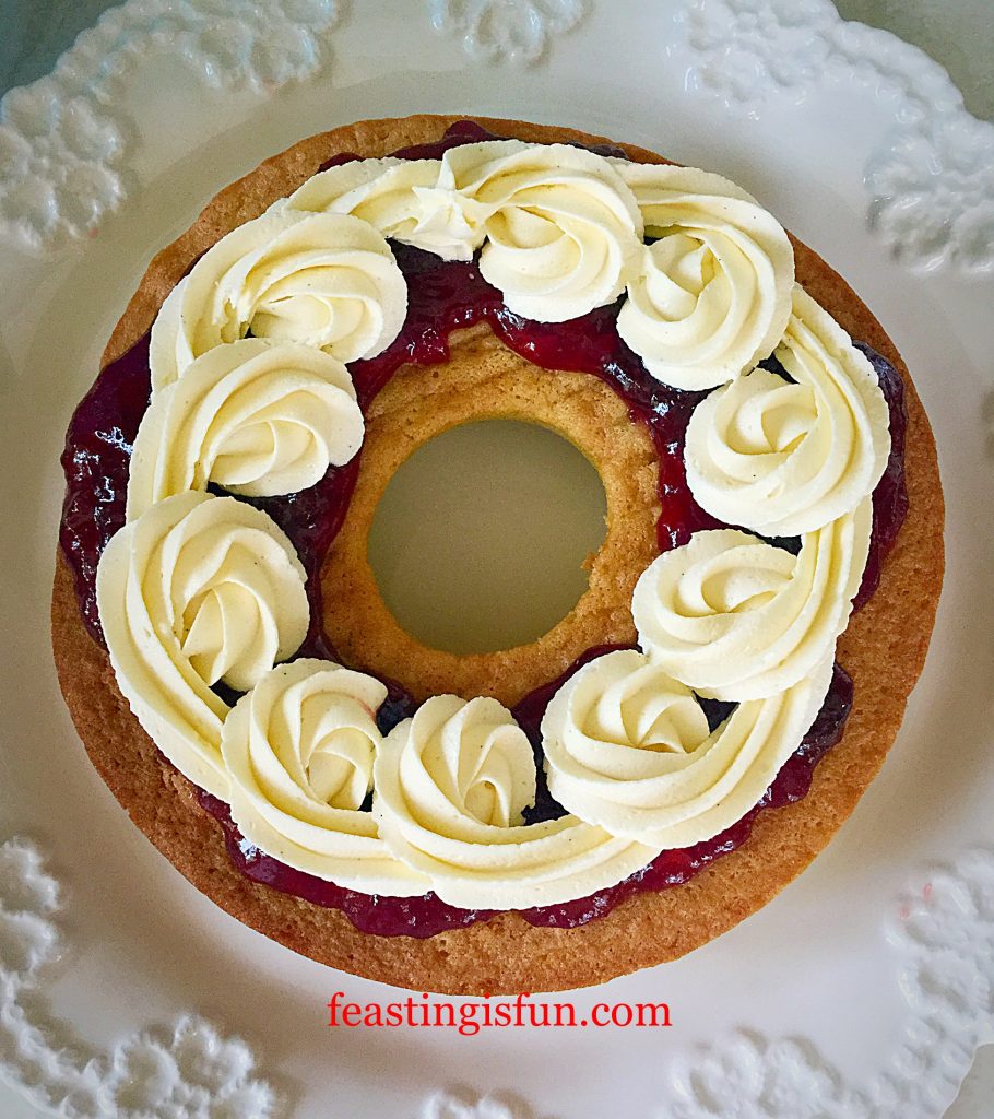 Strawberry Whipped Cream Giant Doughnut Feasting Is Fun