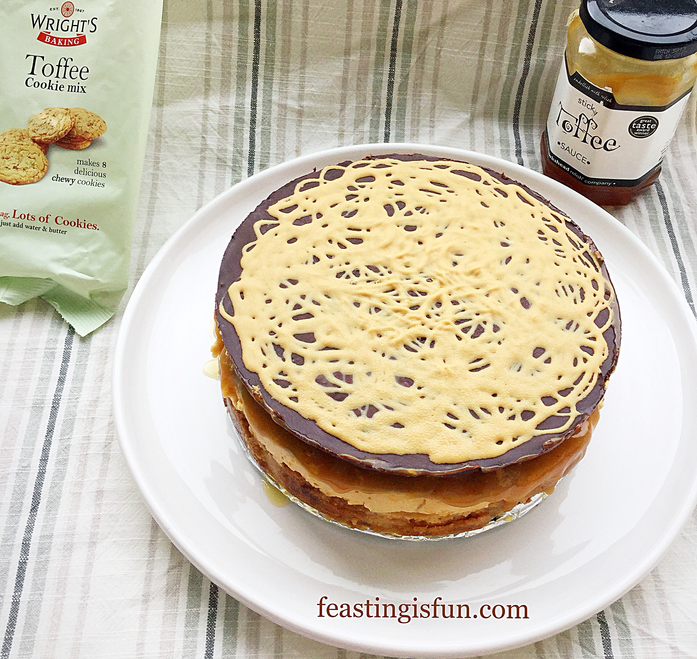 Toffee Cookie Base Chocolate Cheesecake Feasting Is Fun