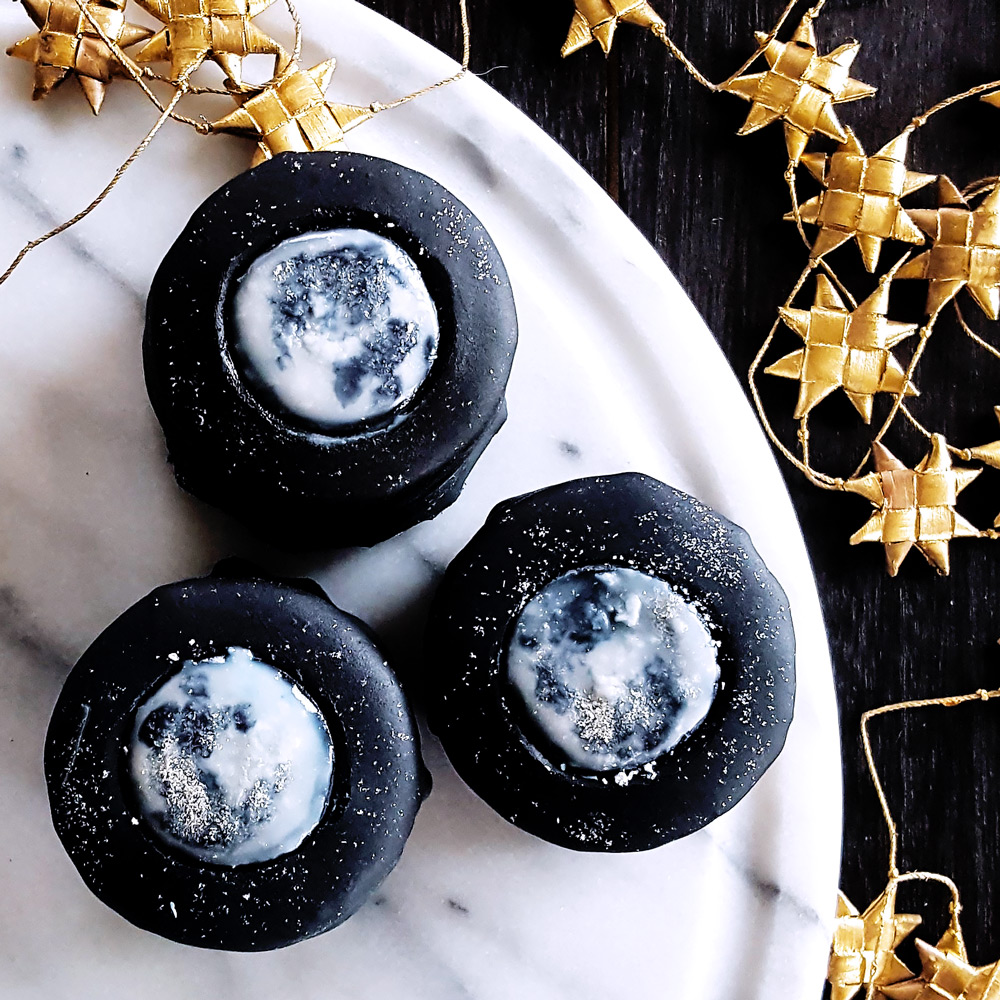 wolfenoot chocolate layer cakes with full moons & caramel filling