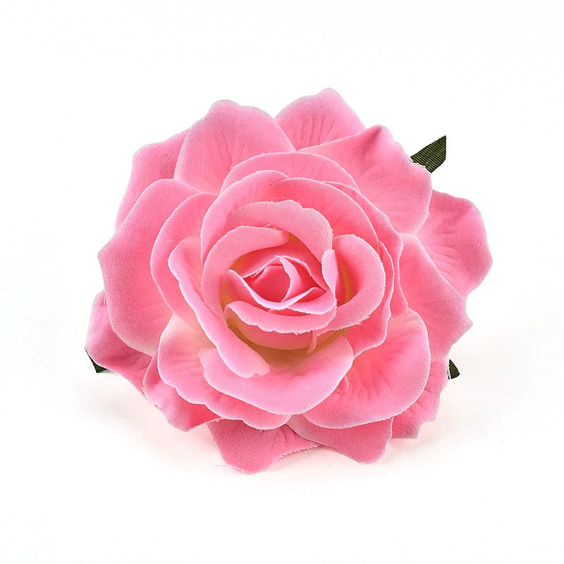 Artificial Silk Flower Head Pink Rose Style 133 1pc