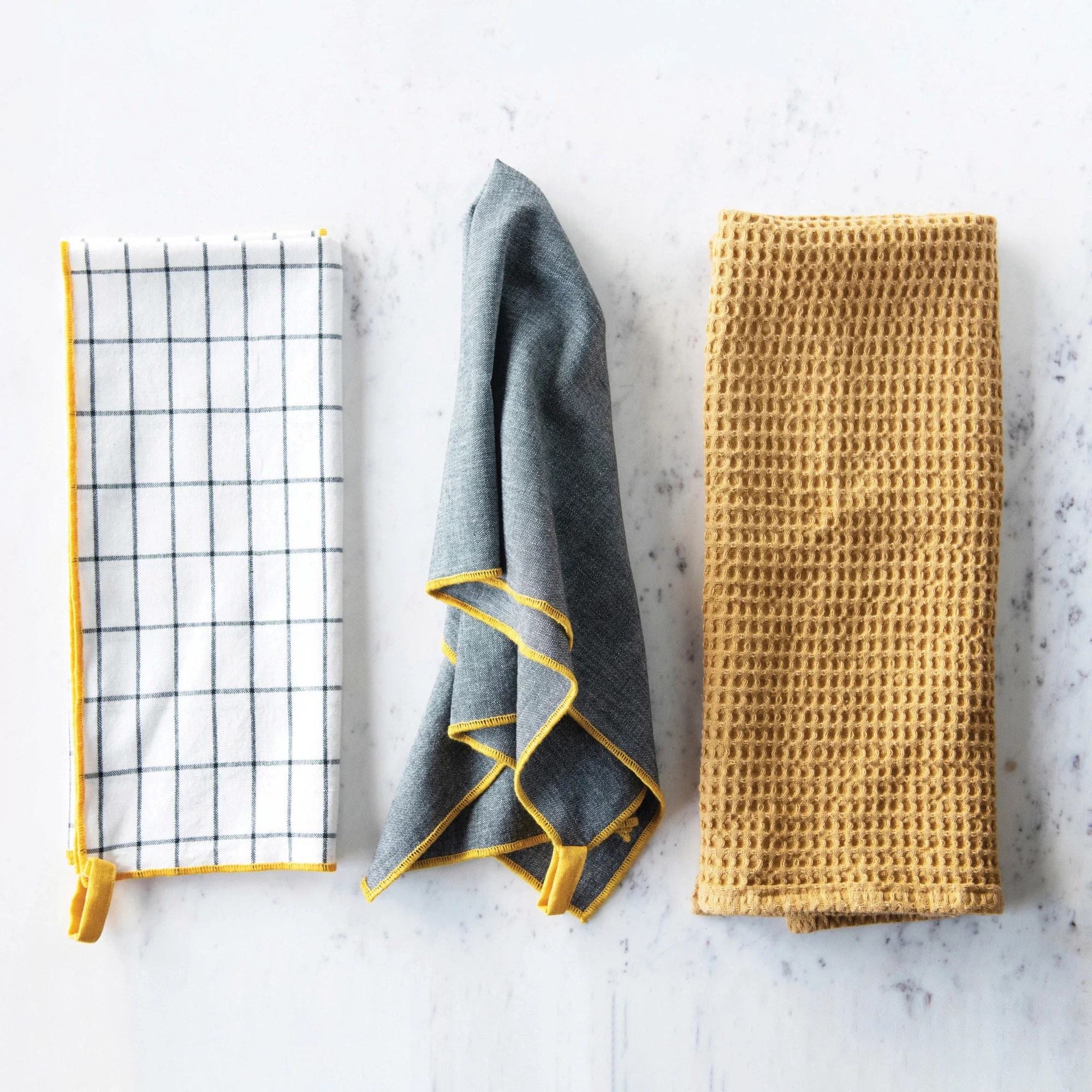 Yellow Tea Towel Set The Feathered Farmhouse