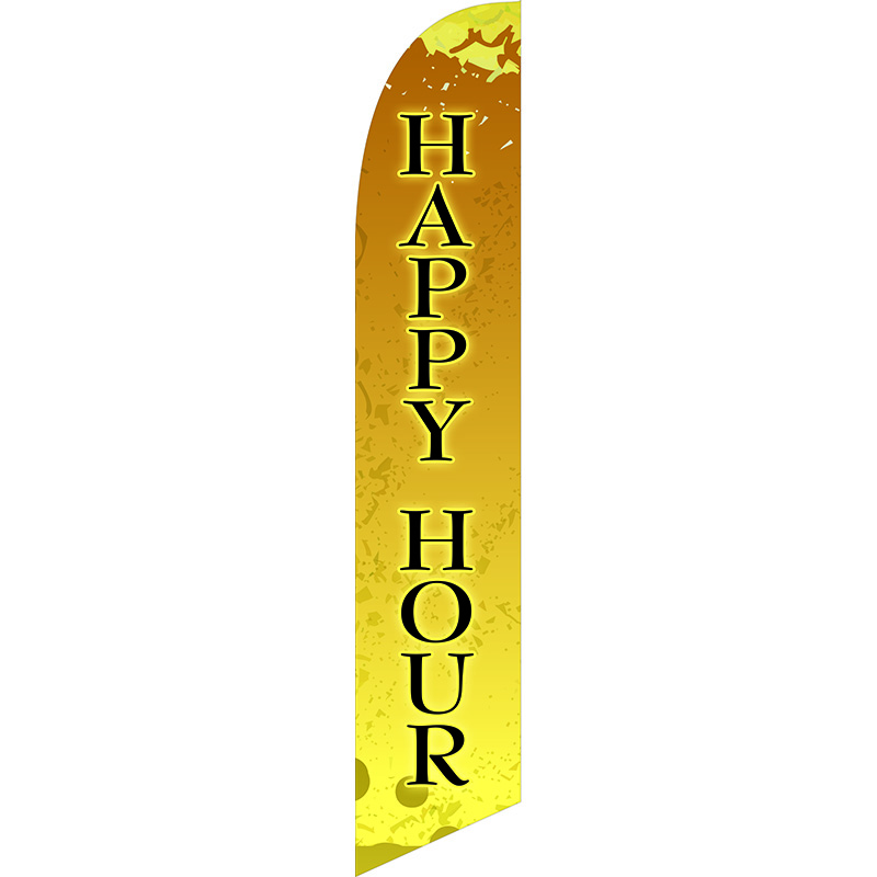 Happy Hour Feather Flag Bar & Restaurant Advertising Ad