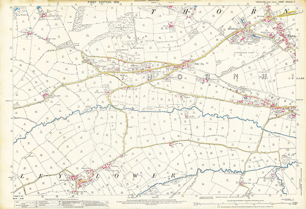 1893/4 OS 25inch Maps of Dewsbury and the surrounding areas. Dewsbury
