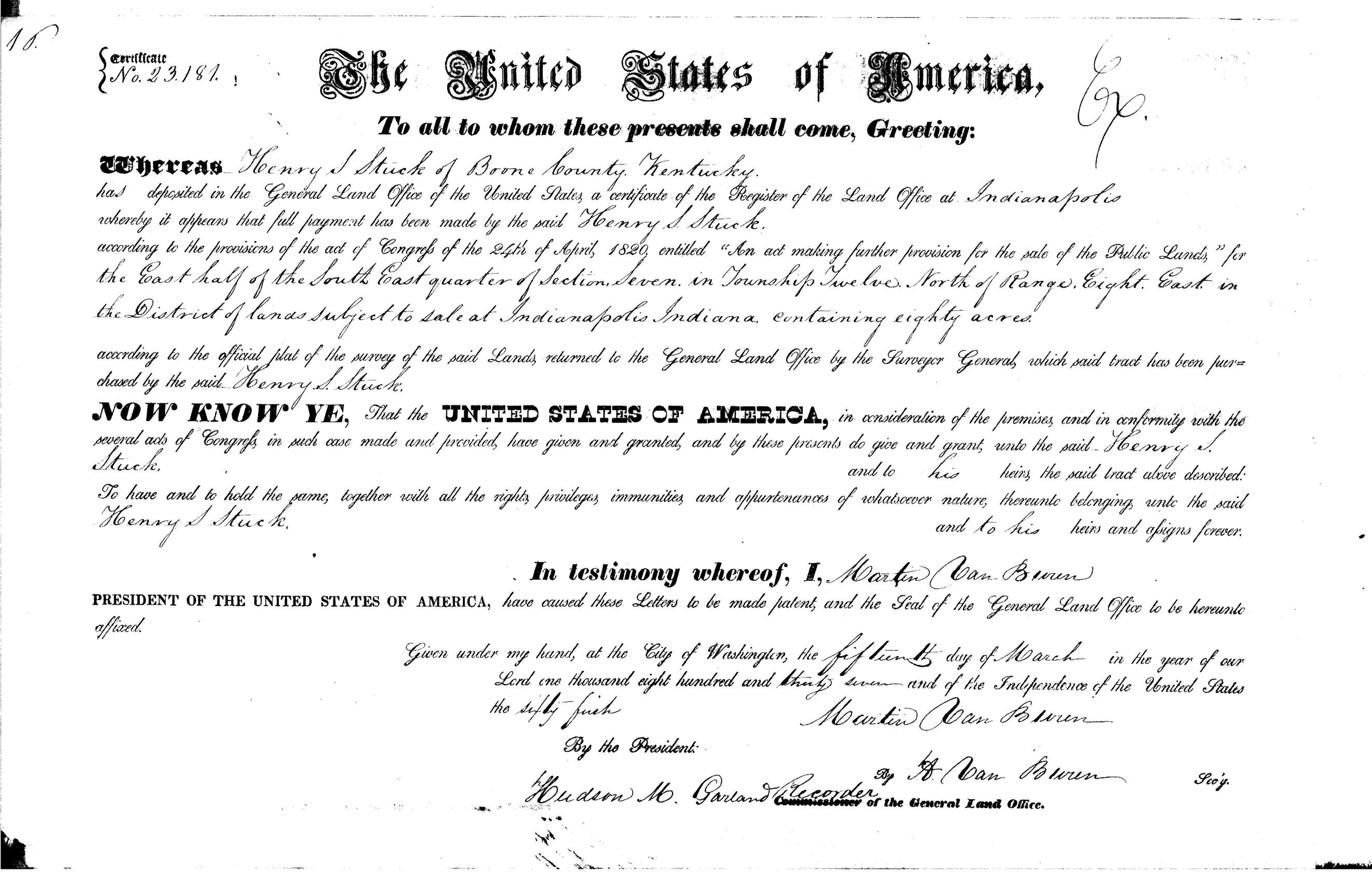 Researching Land Patent Records Indiana Federal Documents