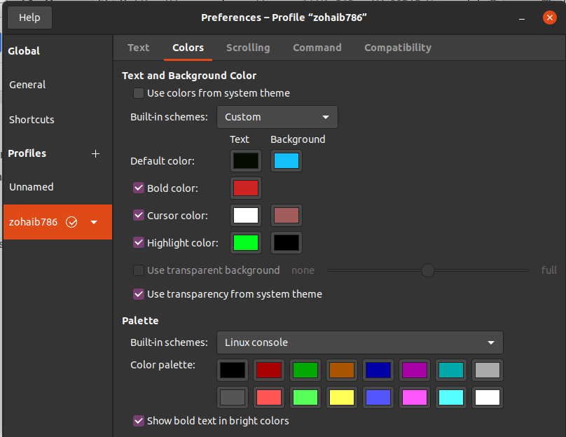 Ubuntu Change Terminal Font Size & Color Fedingo