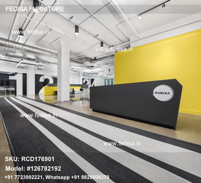 Modern Reception Table Curved Wood Reception Desk Used Office Reception