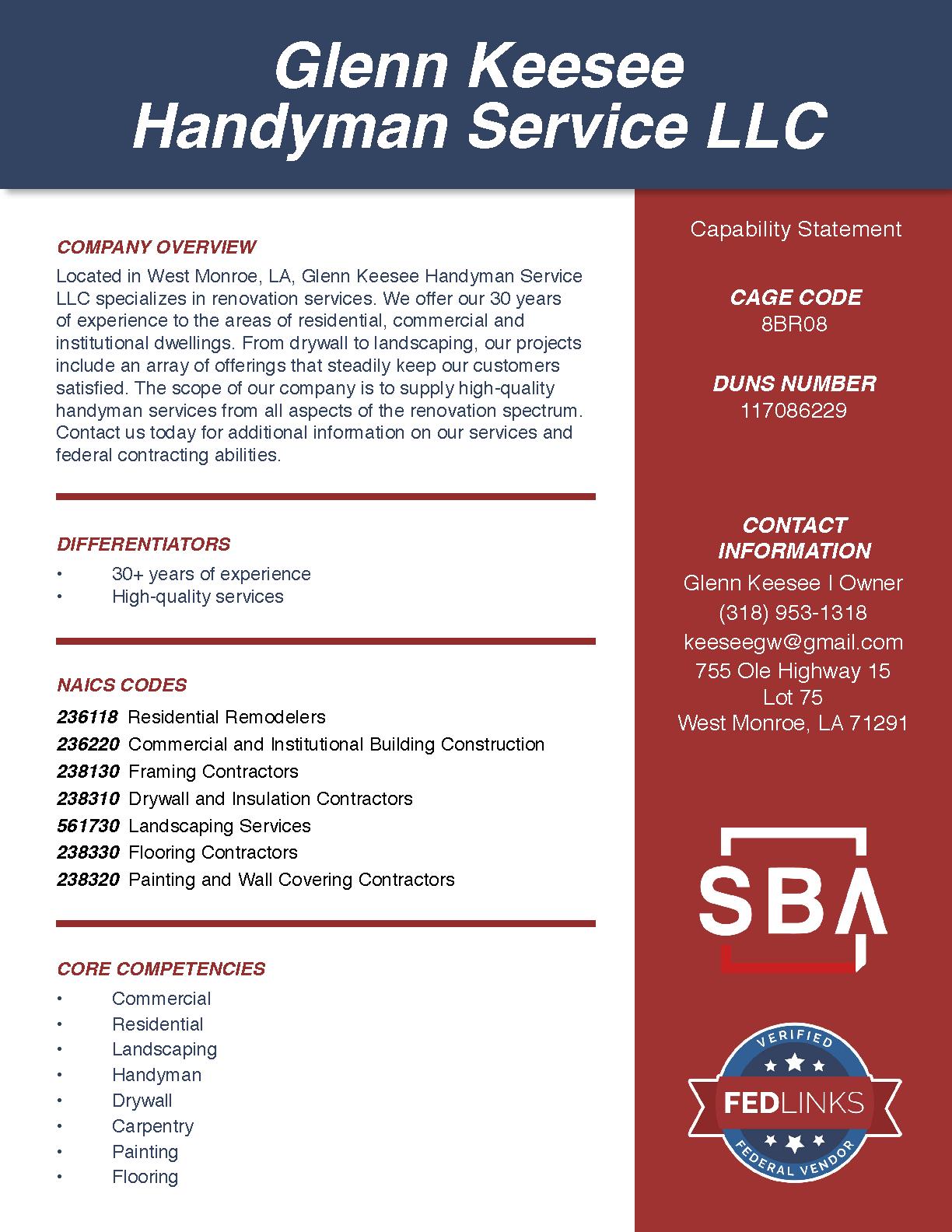 Glenn Keesee Handyman Service LLC