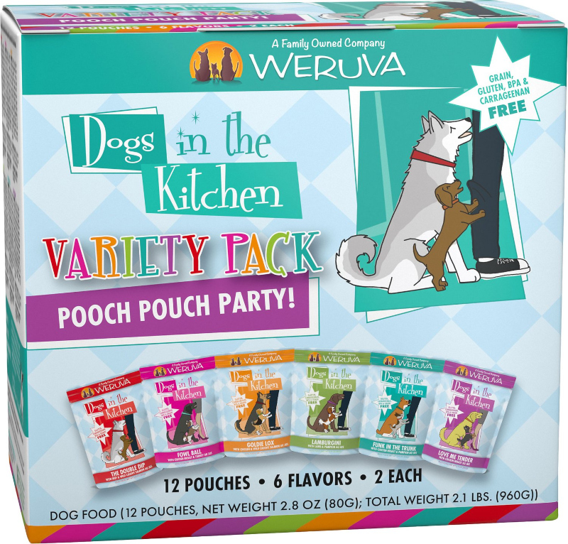 Weruva Pooch Pouch Party Wet Dog Food Variety Pack Feed Bag Pet Supply
