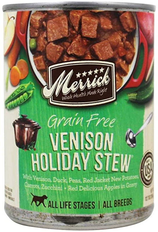 Merrick Venison Holiday Stew Canned Dog Food Feed Bag Pet Supply