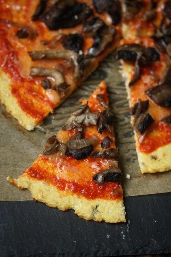 GlutenFree Mushroom Pizza with The Best Cauliflower Pizza Crust
