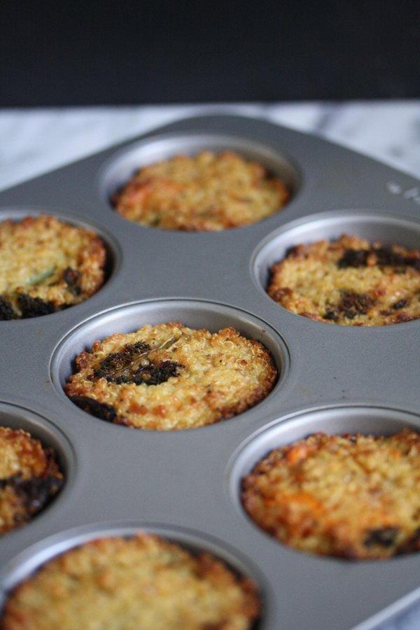 Baked Quinoa Cakes Recipe with Broccoli and Sweet Potatoes