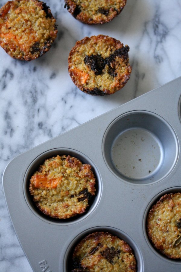 Baked Quinoa Cakes Recipe with Broccoli and Sweet Potatoes