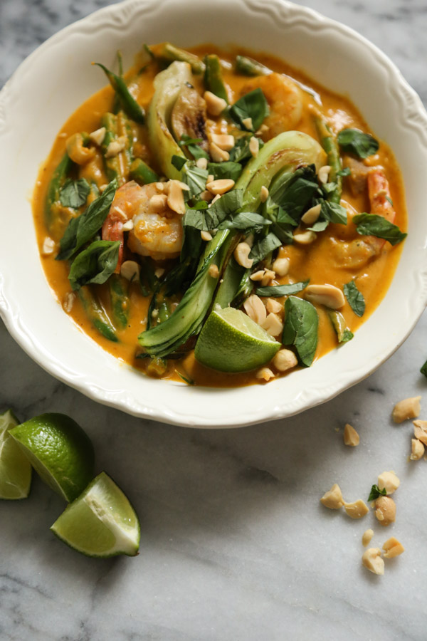 Thai Pumpkin Curry Recipe with Shrimp and Bok Choy
