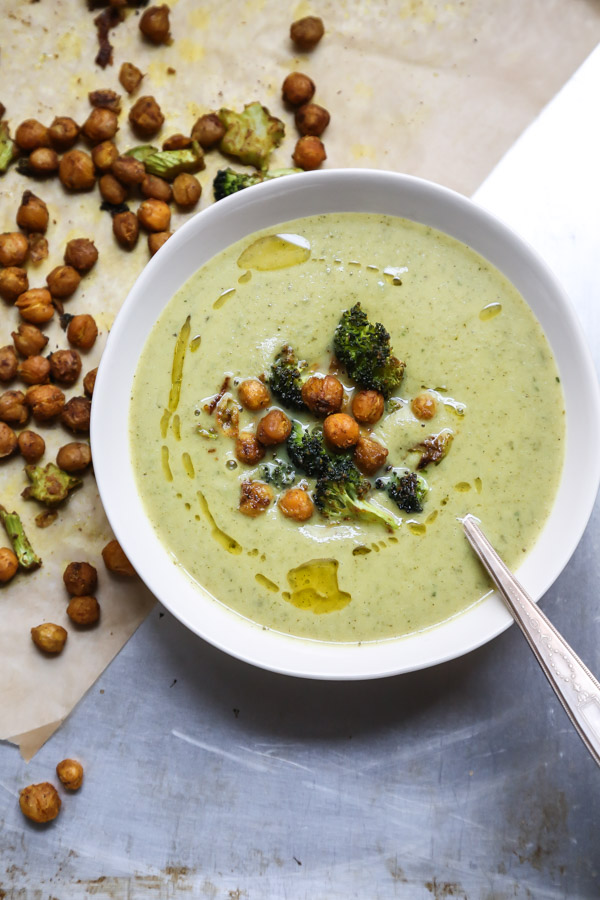 Creamy Vegan Broccoli Soup with Curried Chickpeas Feed Me Phoebe
