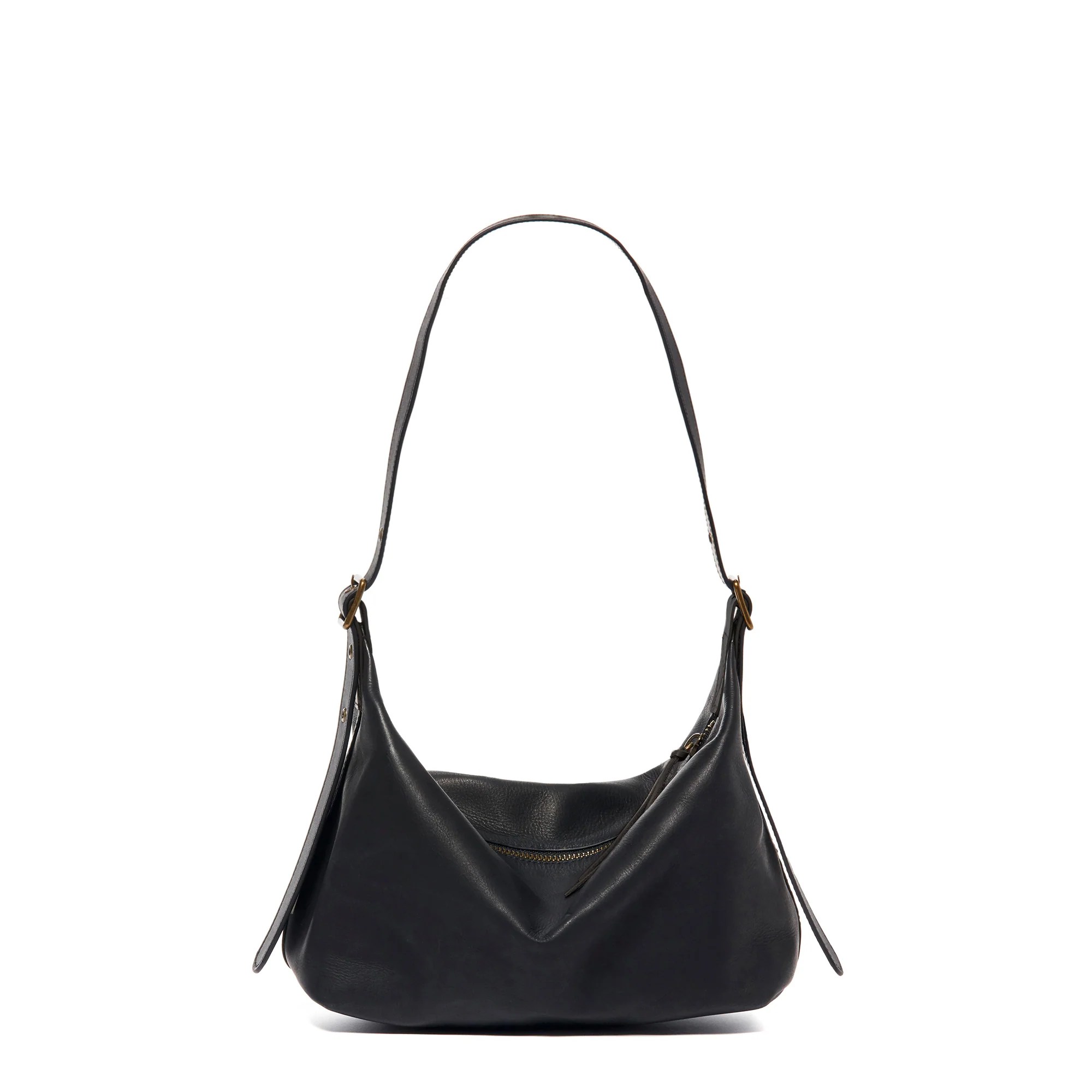 Black Leather Sling The Ava Slouchy Leather Bag FEED