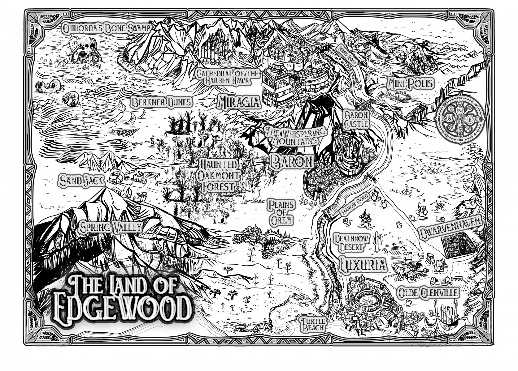 Edgewood Monsters and Mythos map Feed the Multiverse Tiffany Munro
