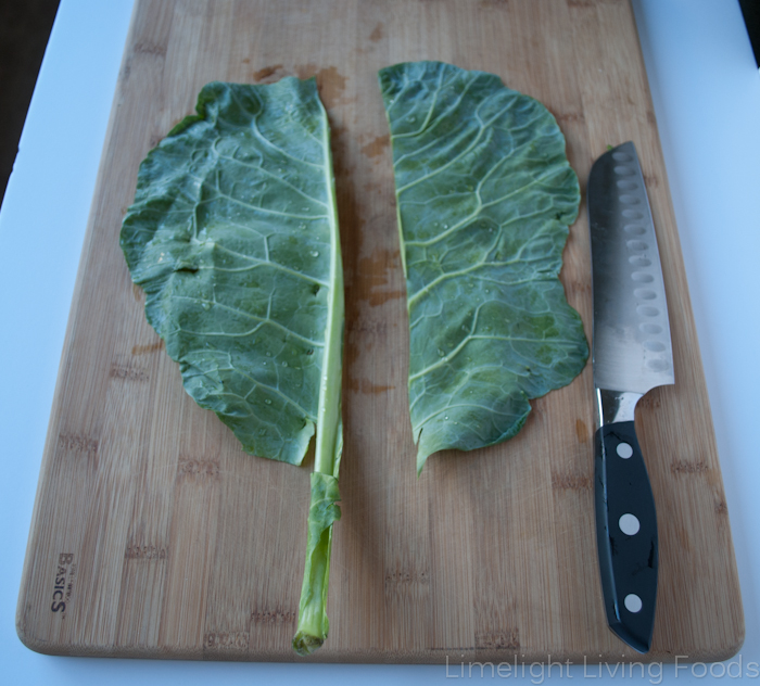 How to DeStem Collard Greens for Wraps