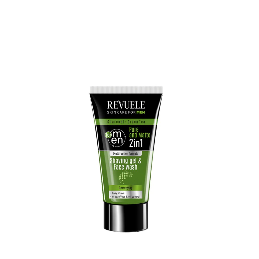 Revuele Men Care Charcoal And Green Tea Shaving Gel An Face Wash 2 In 1