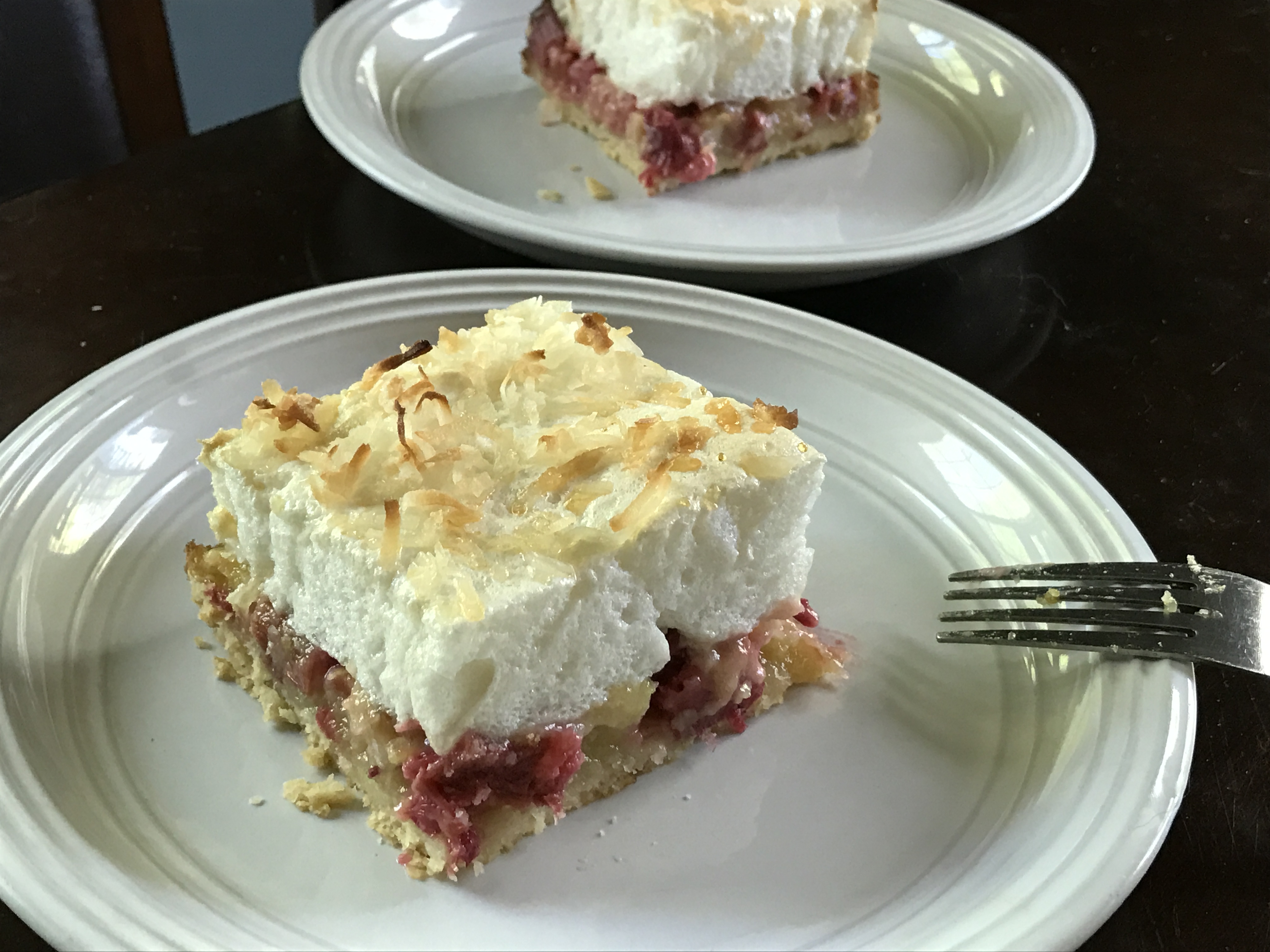Summer of Rhubarb Rhubarb Meringue Dessert Feeling Almost Rosey