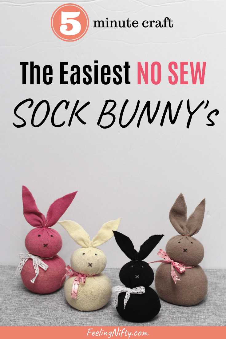 The Easiest Easter Bunny Craft using Unmatched Socks {NoSew}