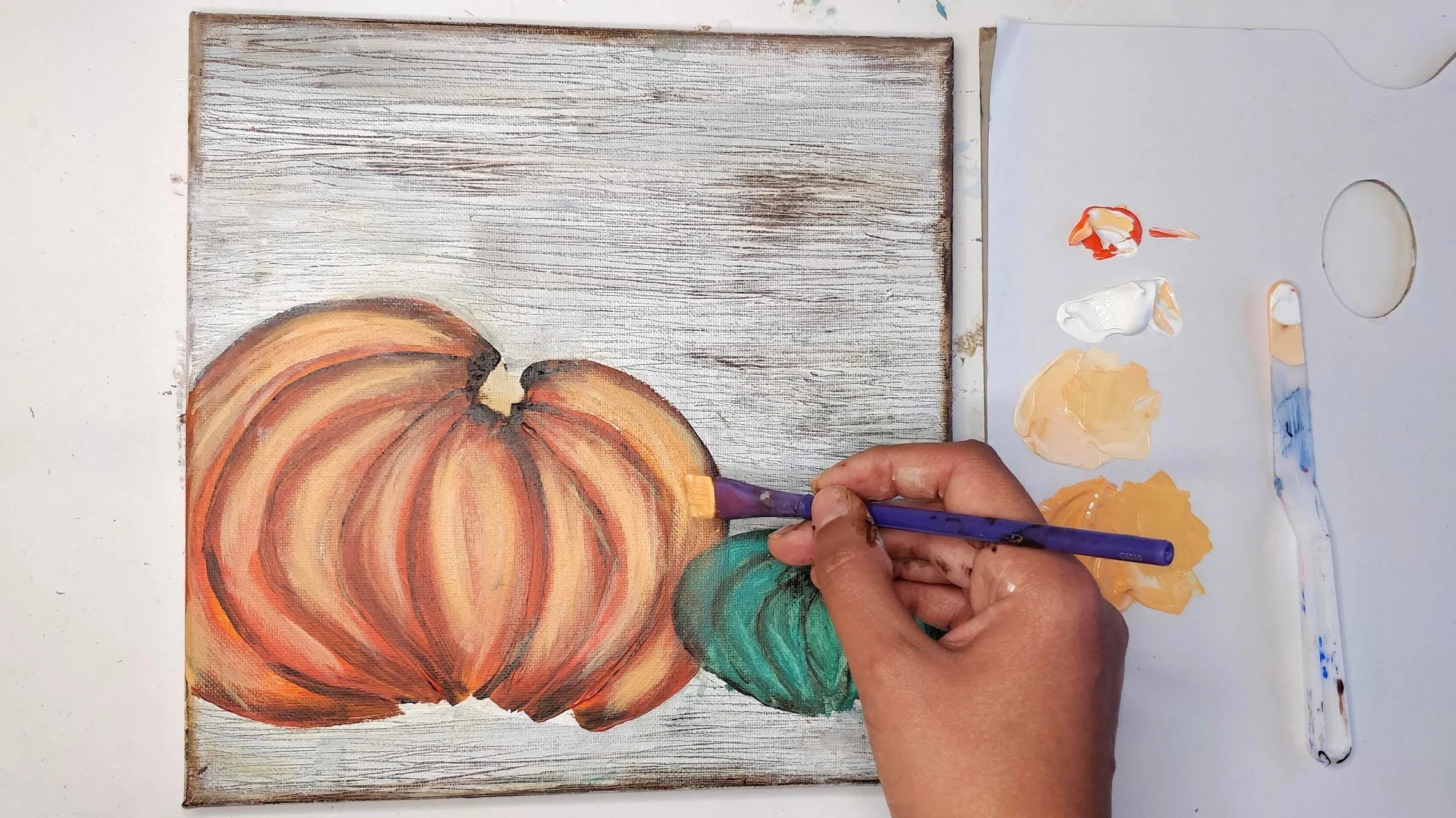 How To Paint Pumpkins On Canvas Biondo Huriturnar