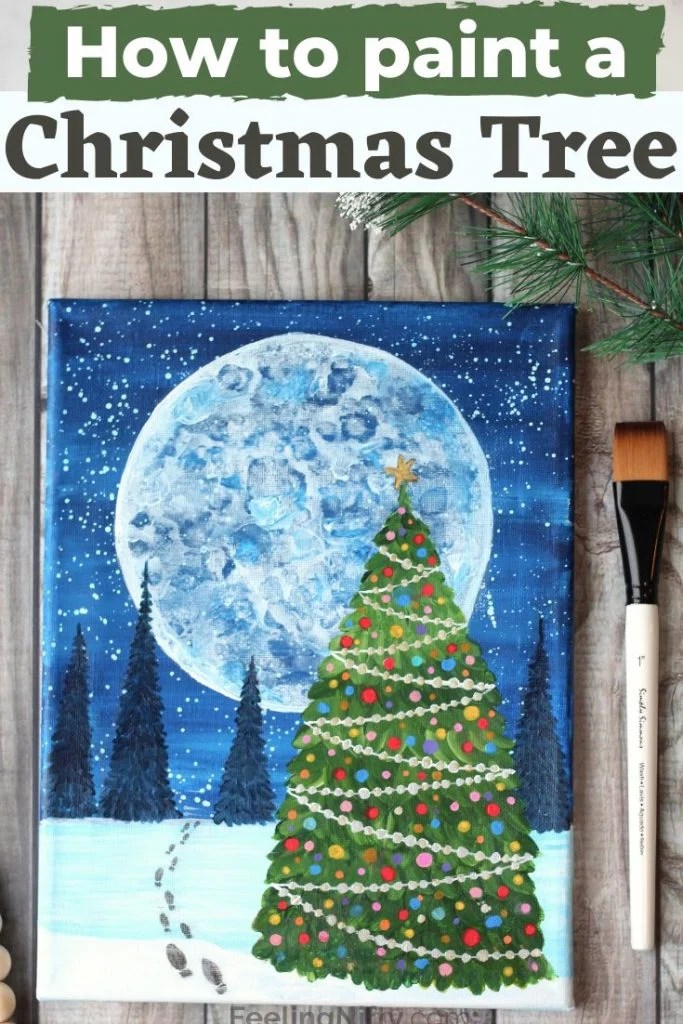 How to Paint a Christmas Tree on Canvas with OneStroke Technique