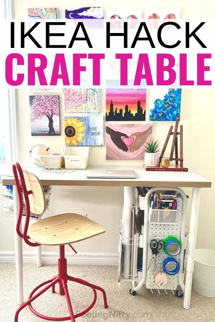 Neat Ikea Craft Table Hack {counter height} On A Budget