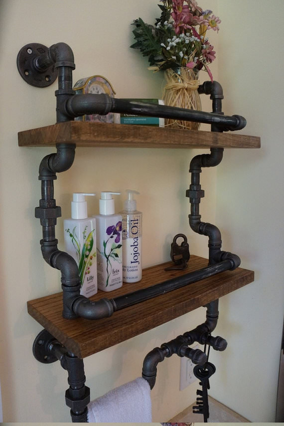DIY Exposed Pipes Shelves That Will Attract Your Attention