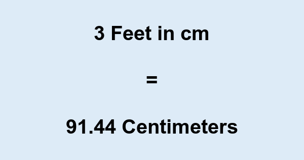 3' in cm 3 Feet to cm